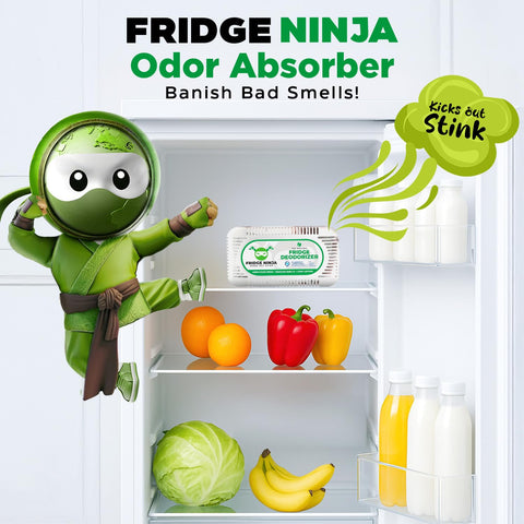 Ellis Harper Fridge Ninja 4-pack placed inside fridge to absorb odors.