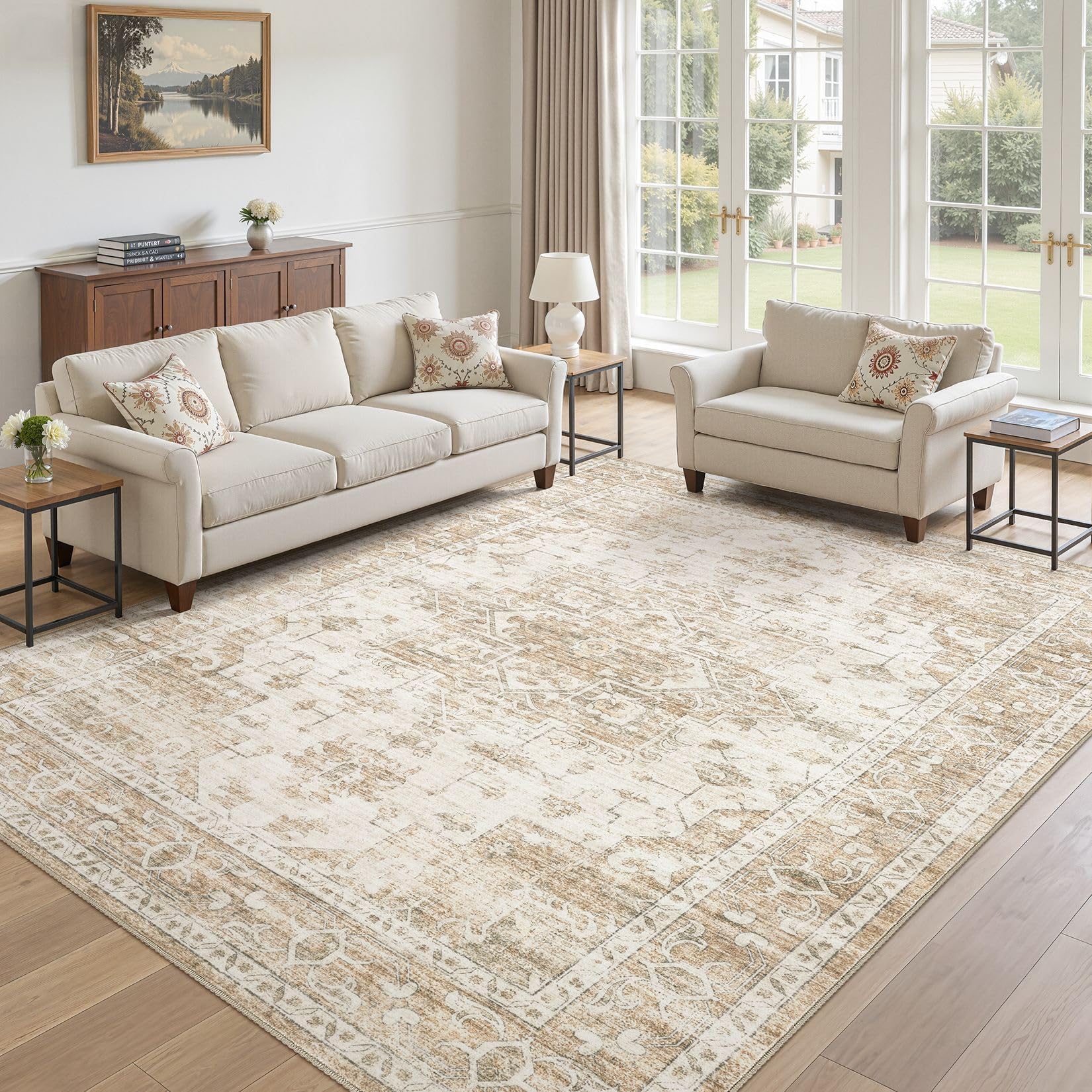 ELLIUNE low-pile rug designed to work with robot vacuums.