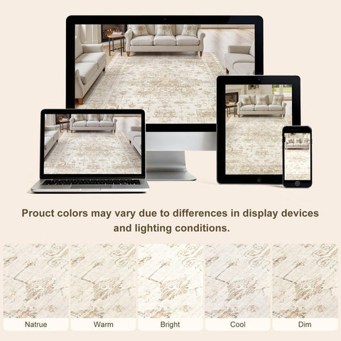 ELLIUNE stain-resistant rug maintains color between washes.
