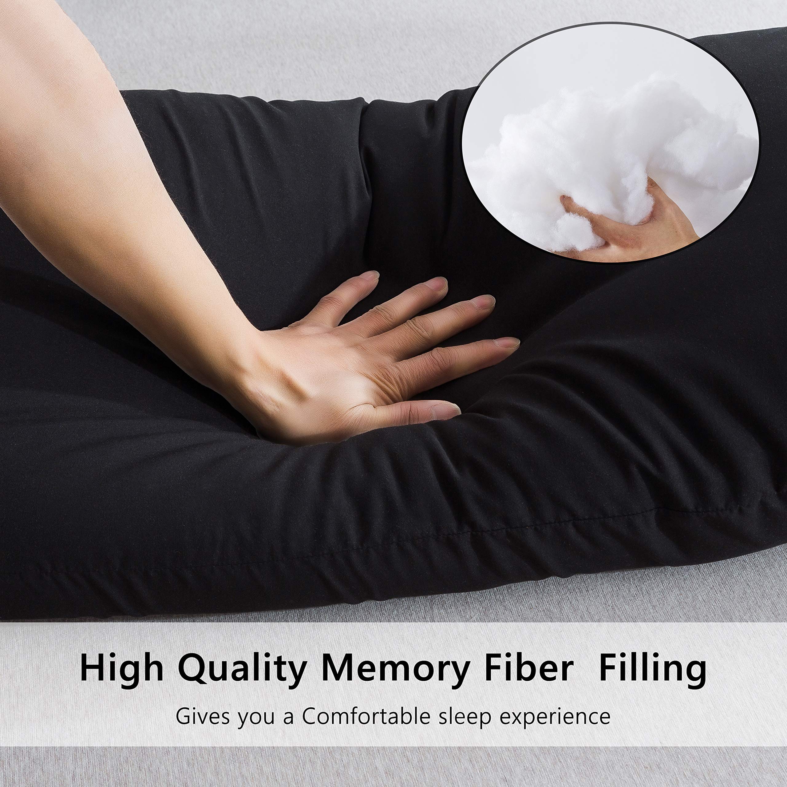 ELNIDO QUEEN breathable microfiber fill provides medium-density support.