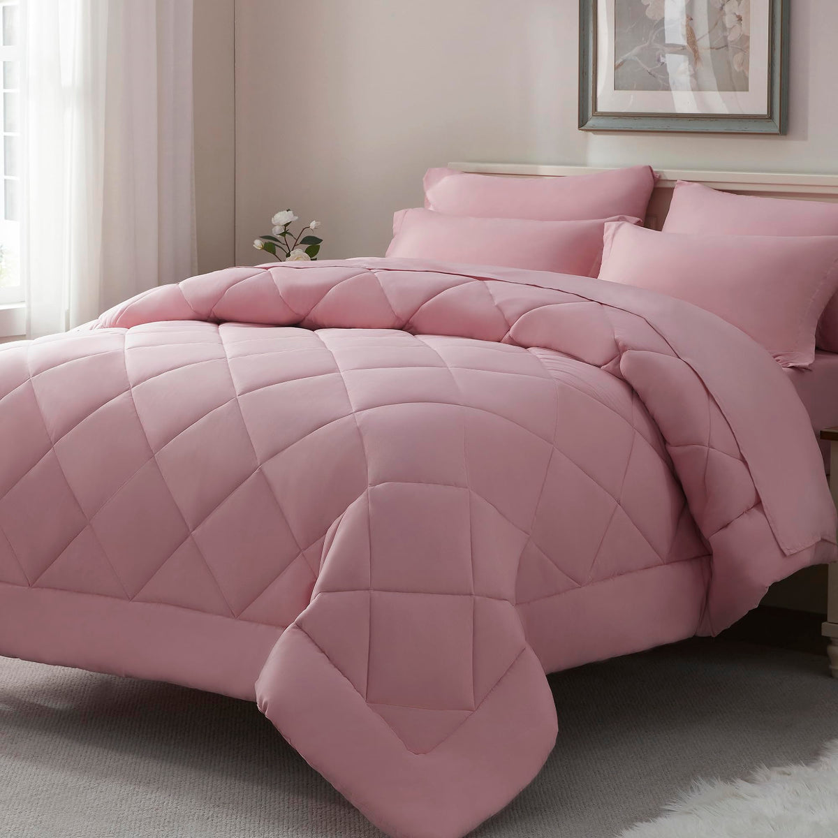 ELNIDO QUEEN packaging for the 7-piece comforter set, gift-ready.