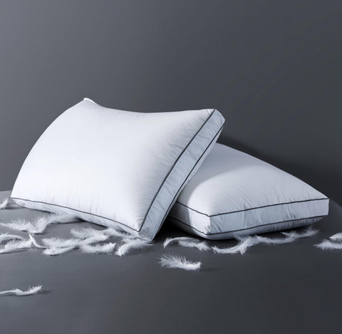 ELNIDO QUEEN goose-down fiber pillow king 2-pack, plush and supportive visual