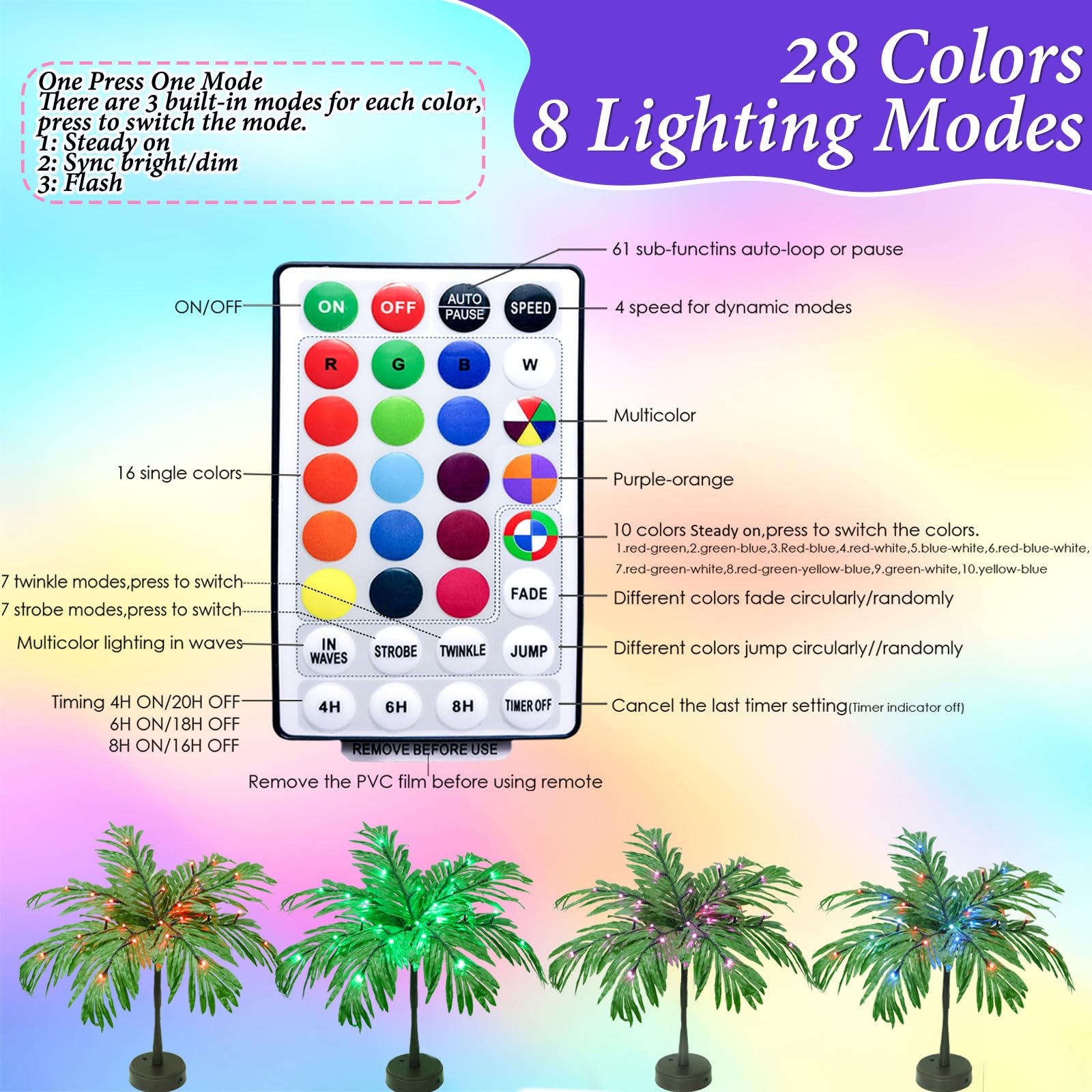 Elnsivo LED palm tree table centerpiece creates festive mood for gatherings.