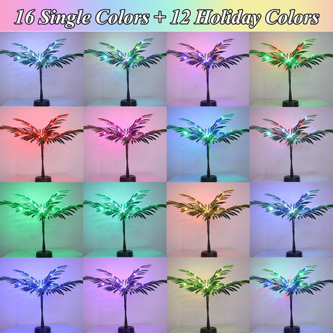 Elnsivo palm tree with remote control offers versatile color options for events.