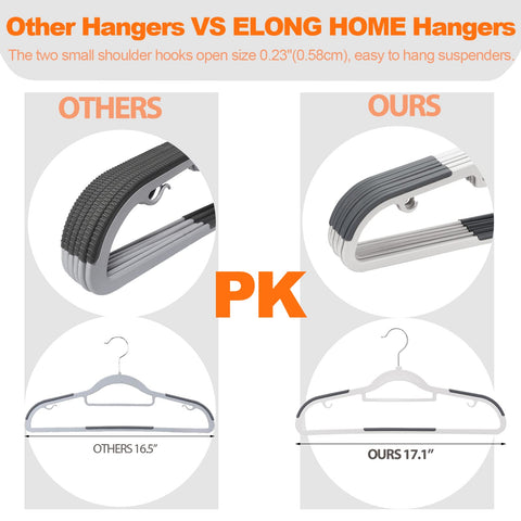 ELONG HOME durable hangers support heavy fabrics up to 10 lbs