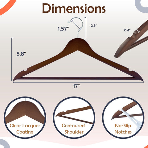 Ergonomic shoulder design helps maintain garment shape on ELONG HOME hangers.