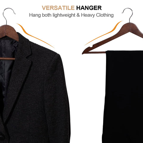Non-slip rubber bar keeps pants from slipping off ELONG HOME hangers.