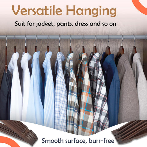 Notched shoulders on ELONG HOME hangers secure strappy garments without damage.