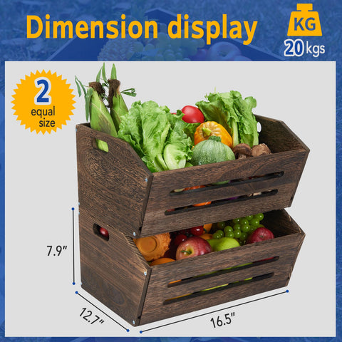ELONG HOME rustic crate 45-pound capacity supports sturdy daily storage