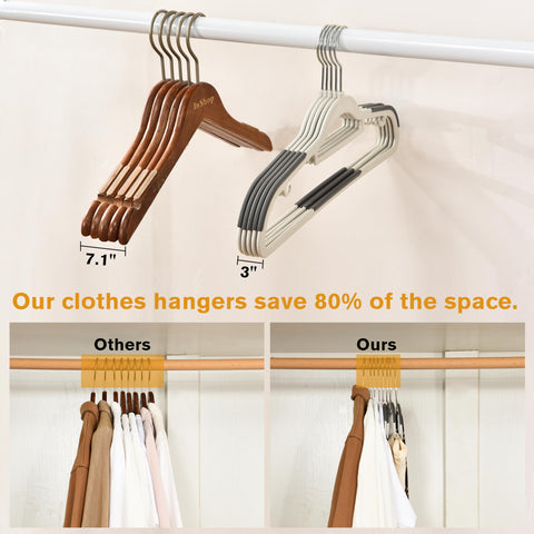 ELONG HOME slim 17.1-inch hangers fit garments without crowding