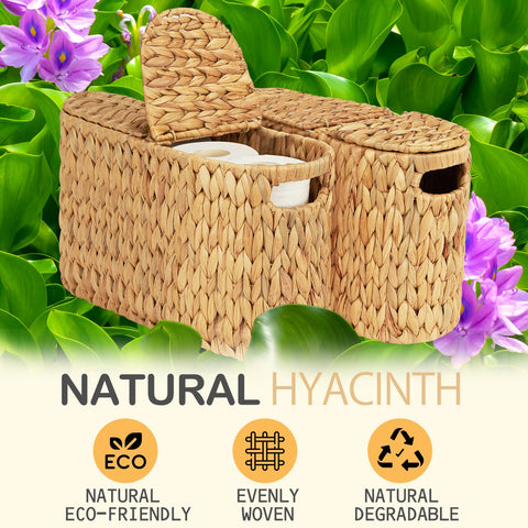 ELONG HOME toilet paper basket oval stackable design saves space and neat visuals.