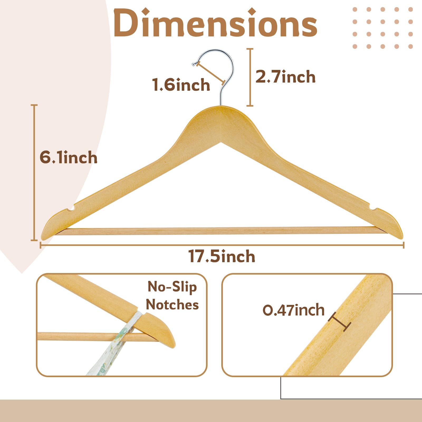 ELONG HOME hangers with notches secure straps on both shoulders