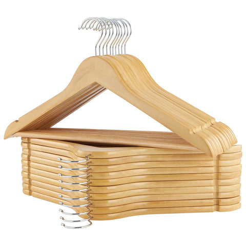 ELONG HOME wooden hangers with a smooth finish protect fabrics and reduce snags