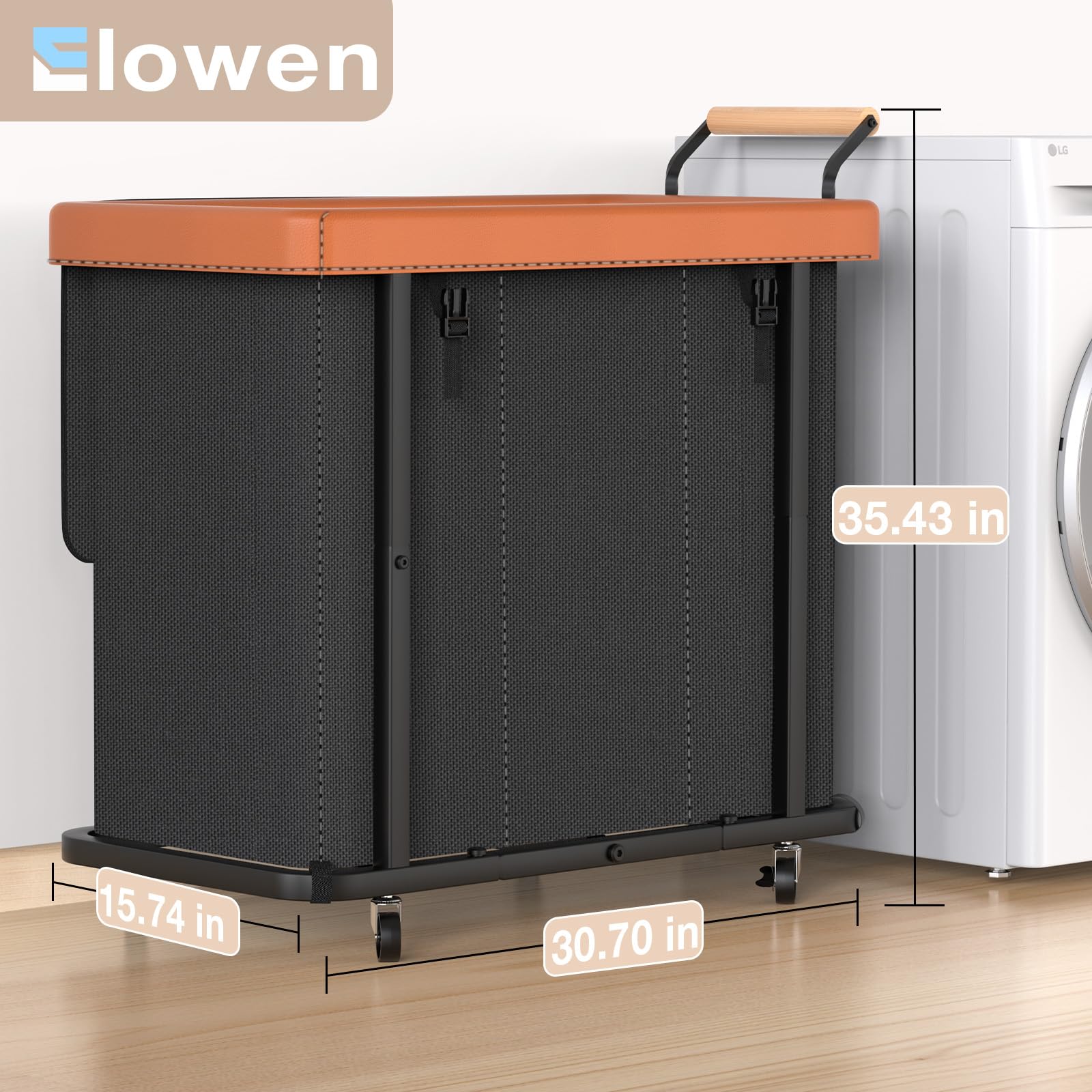 Elowen heavy-duty steel frame supports up to 150 lbs for busy households.