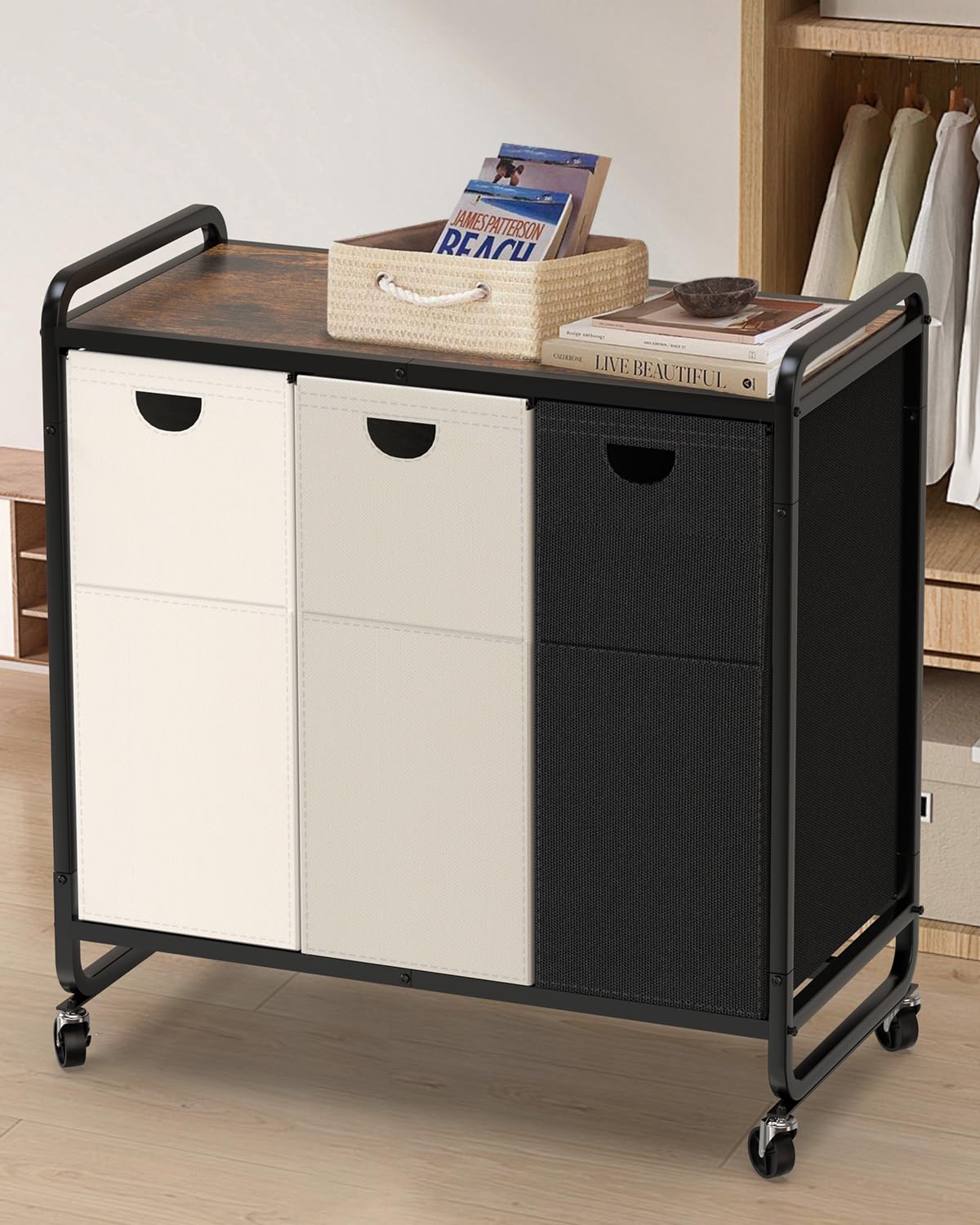 Elowen laundry sorter modern design suits a tidy laundry area.