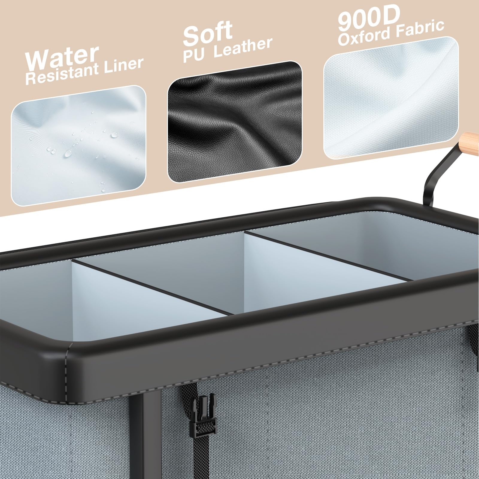 Elowen laundry sorter on smooth rolling wheels for easy room to room transport