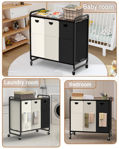 Elowen laundry sorter space-saving design fits compact laundry rooms.