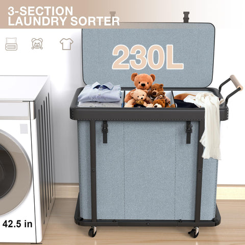 Elowen leather patchwork accents add premium style to your laundry area
