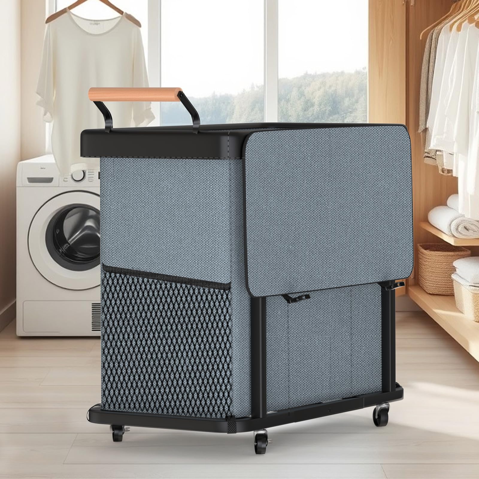 Elowen lockable wheels provide stability when the sorter is parked