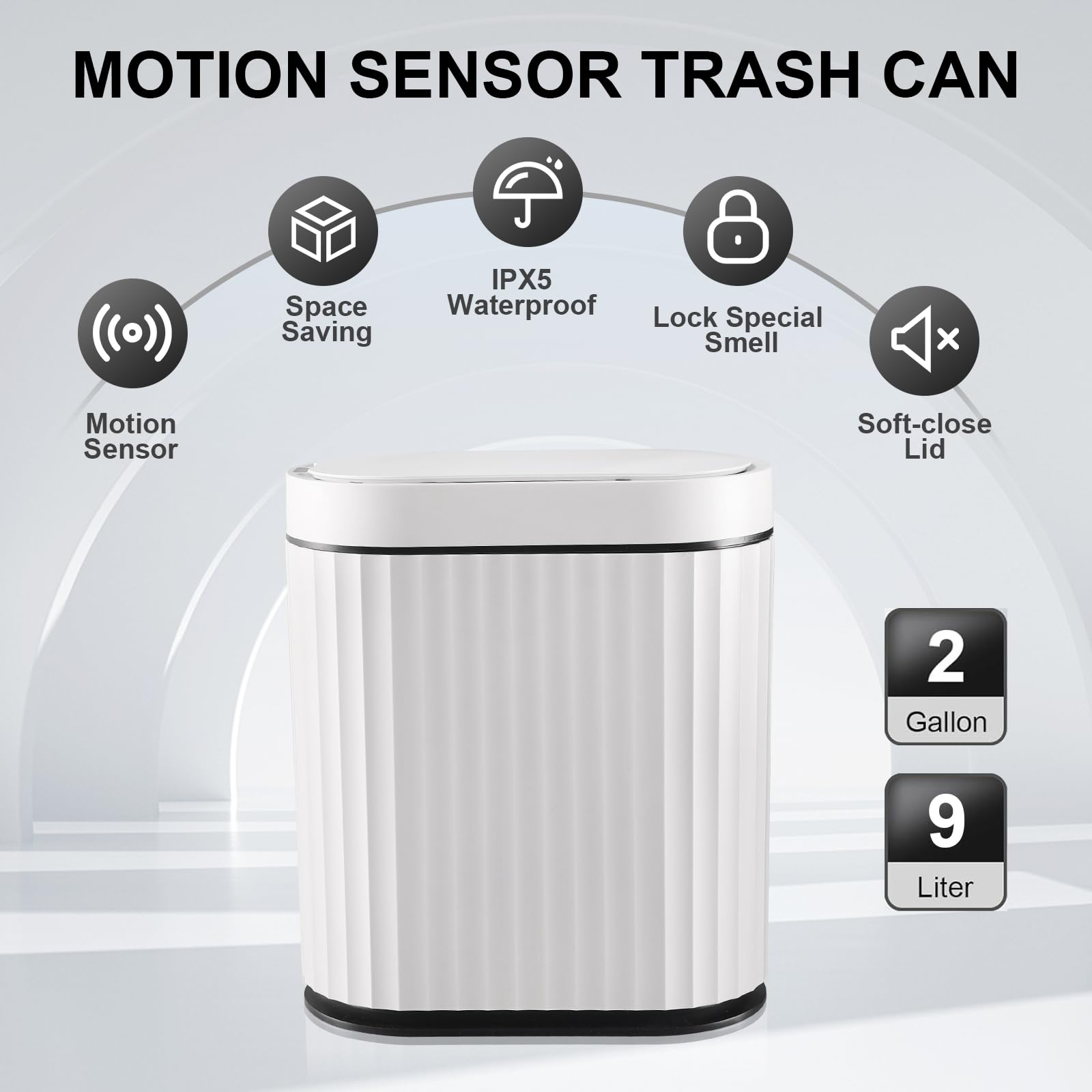 ELPHECO airtight lid traps odors and keeps spaces fresh.