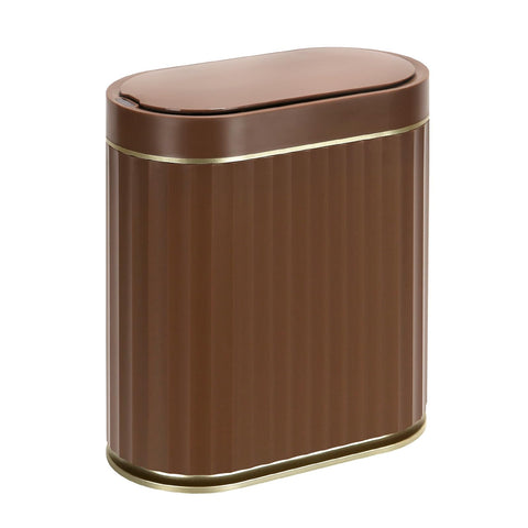 ELPHECO motion sensor trash can with lid opening hands-free in a bathroom setting