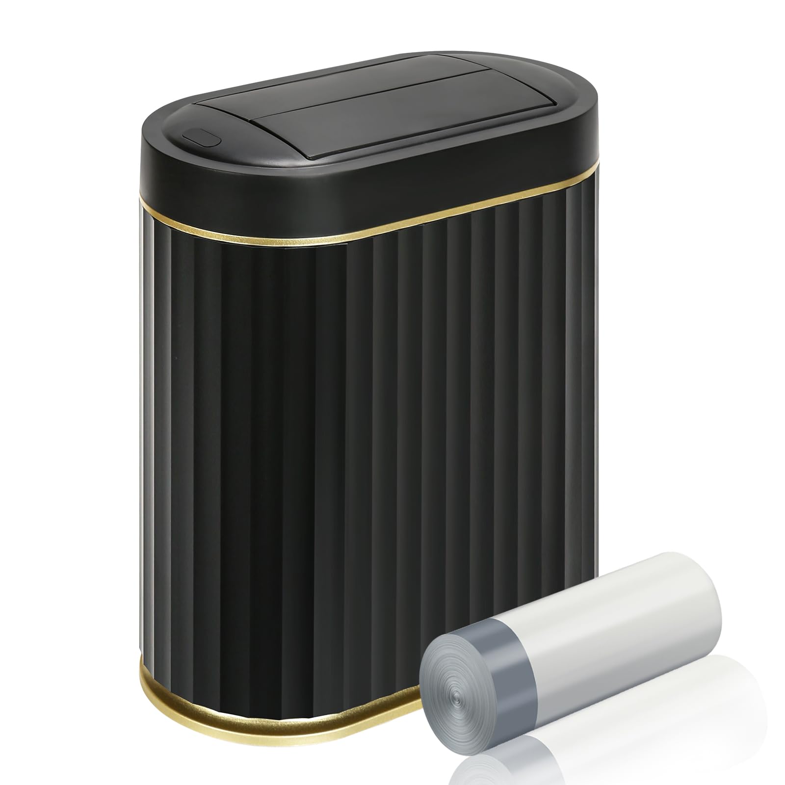 ELPHECO butterfly lid trash bin with motion sensor for hands-free waste disposal.