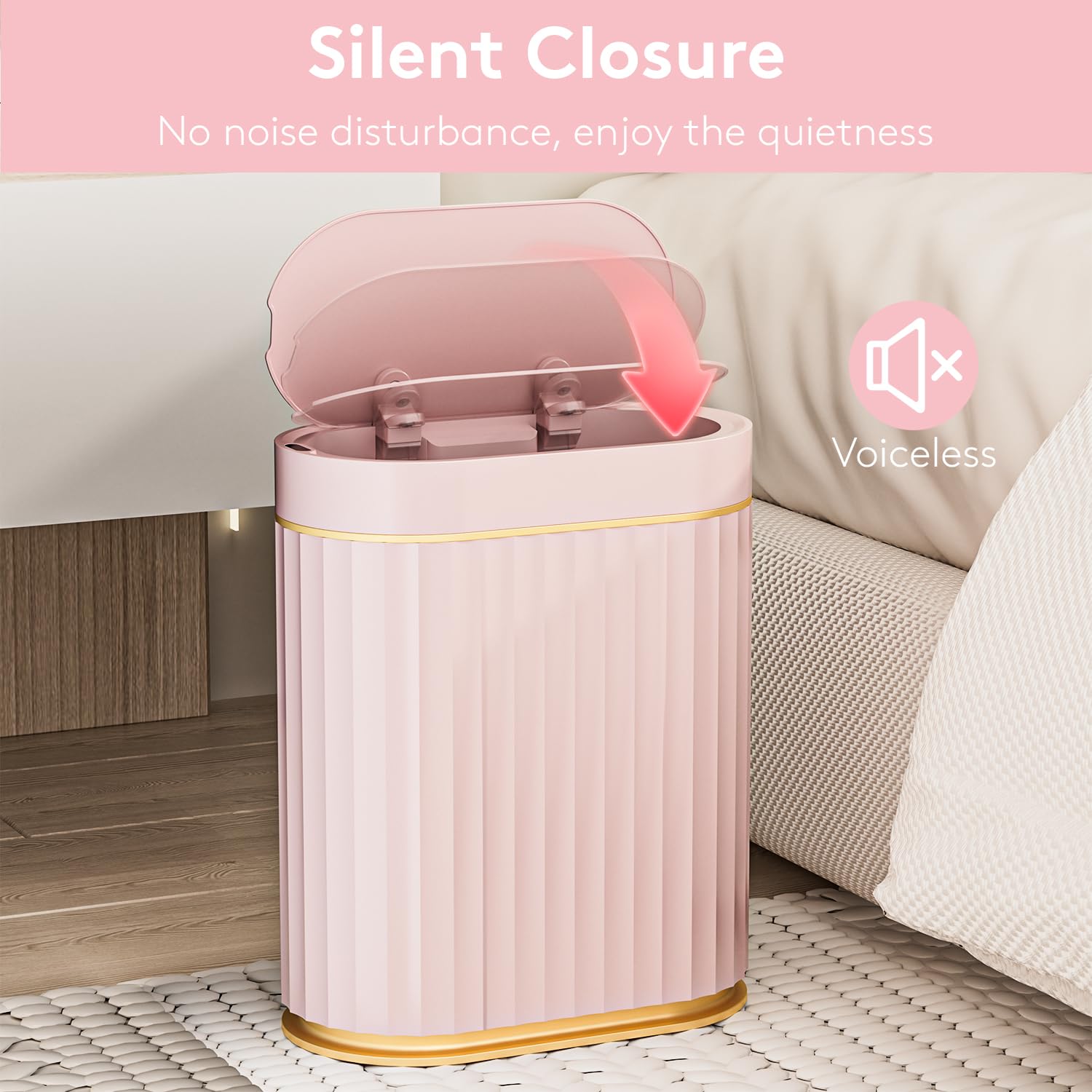 IPX5 waterproof ELPHECO trash bin protects against splashes