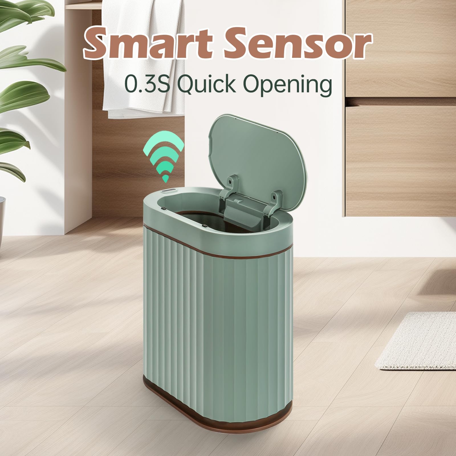 ELPHECO motion-sensor lid trash bin enables touchless disposal