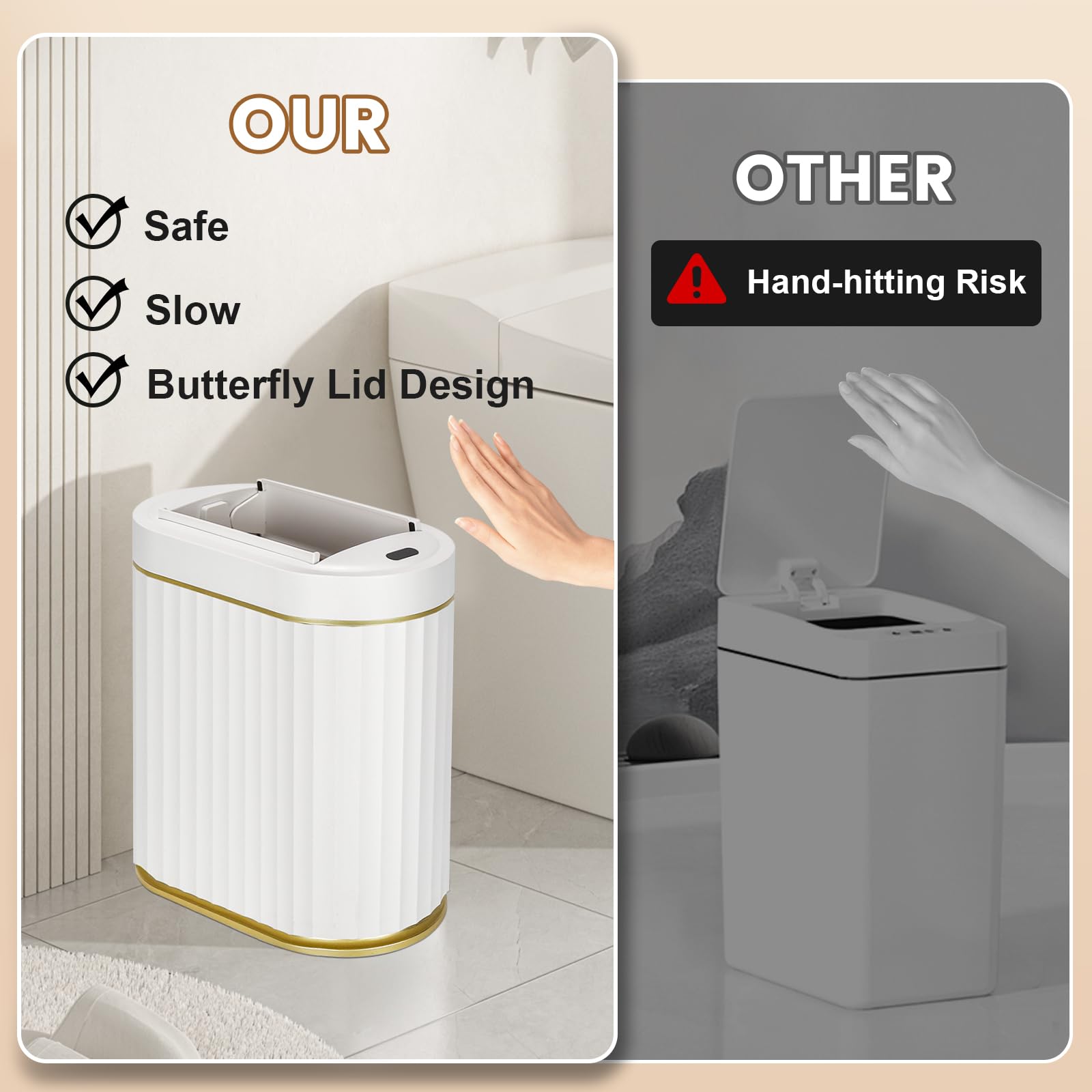 ELPHECO silent-closing lid provides quiet operation.