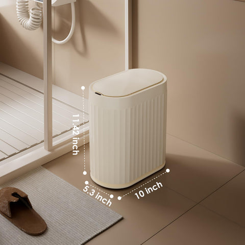 Slim beige ELPHECO 2-gallon design fits tight spaces in bathrooms and under sinks.