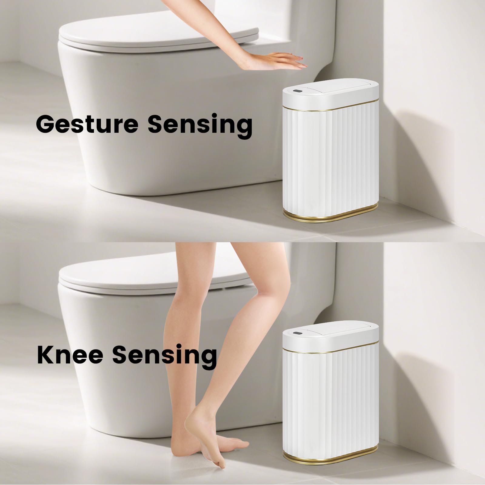ELPHECO waterproof trash can suitable for bathrooms and damp spaces.
