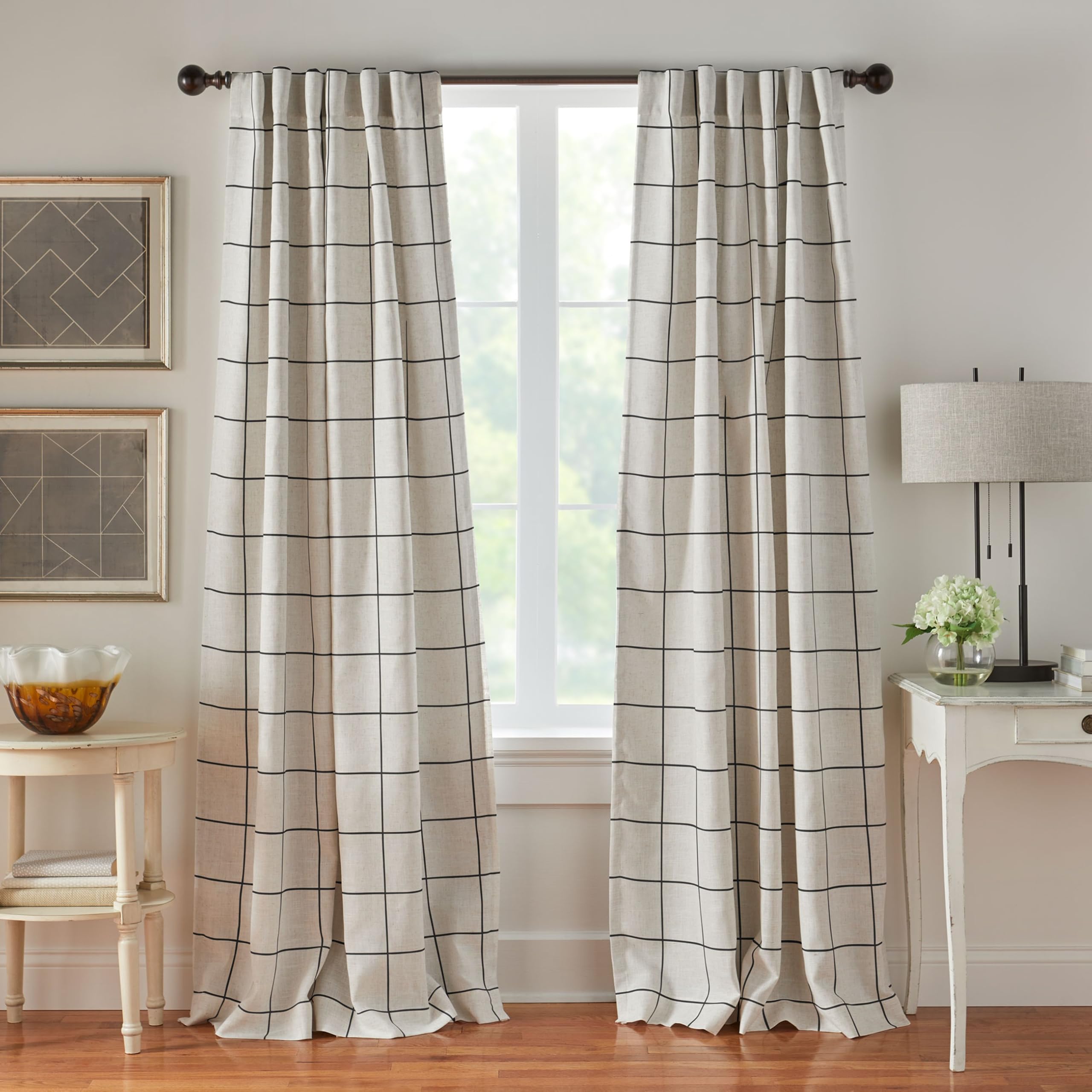 Elrene Brighton Windowpane Blackout Panel 52x84 filters light for a cozier room