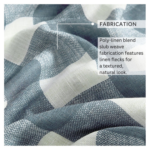 Elrene Grainger buffalo-check blackout curtain fabric texture reveals linen slub weave
