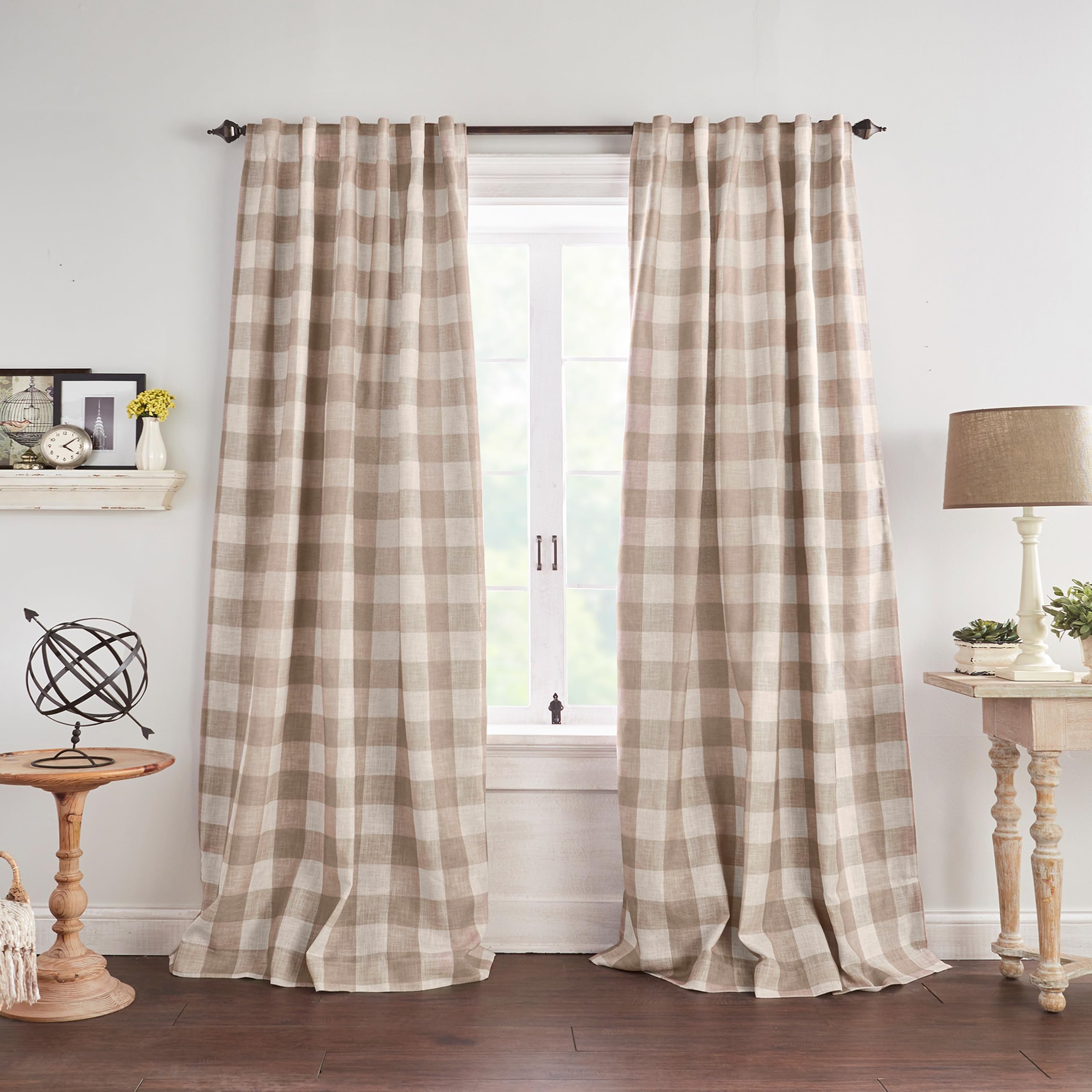 Elrene Grainger buffalo-check blackout curtain panel adds rustic style and light reduction for bedrooms.