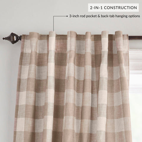 Gray liner at the back of the Elrene Grainger curtain provides privacy and noise dampening.