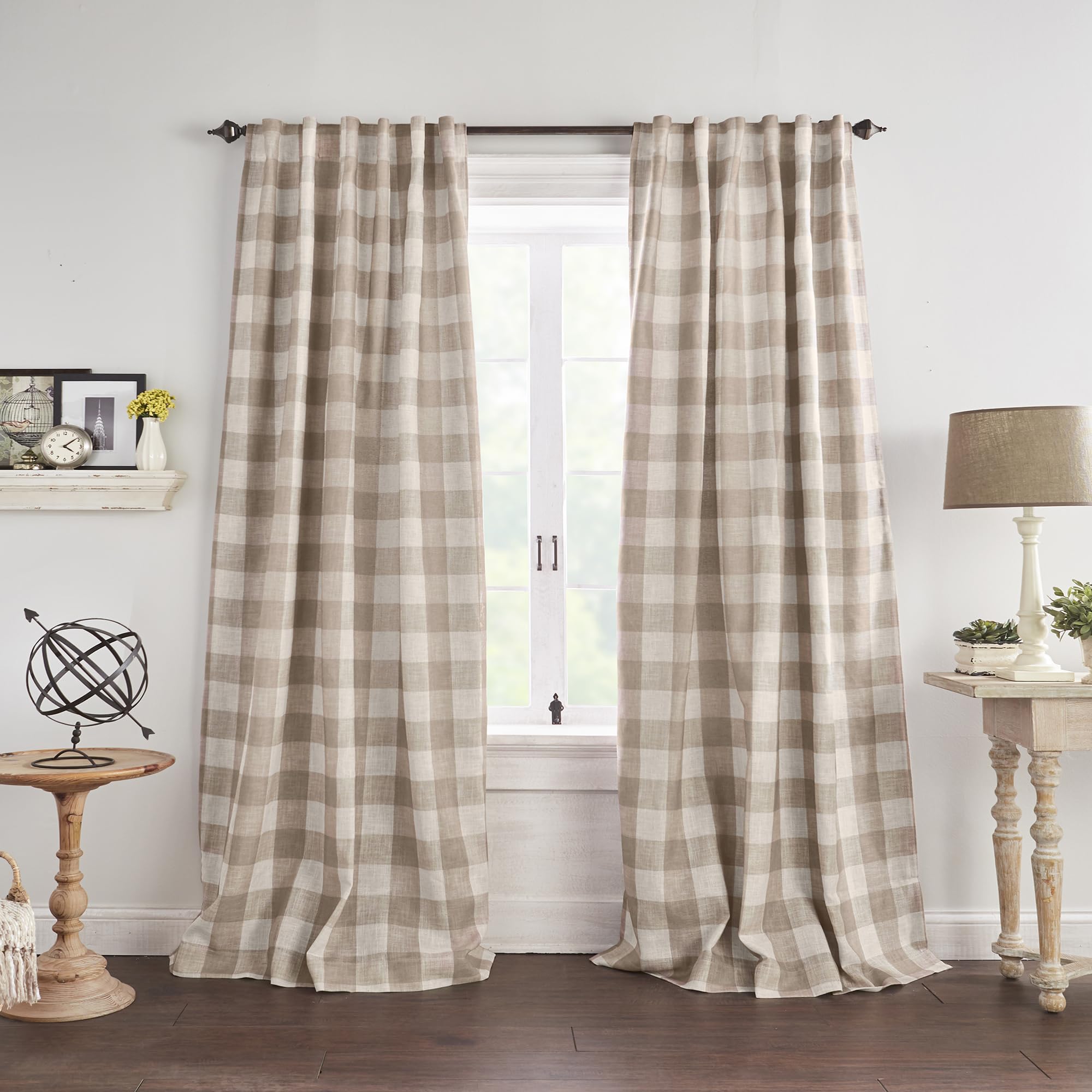 Close-up of the linen-blend texture in the Elrene Grainger curtain.