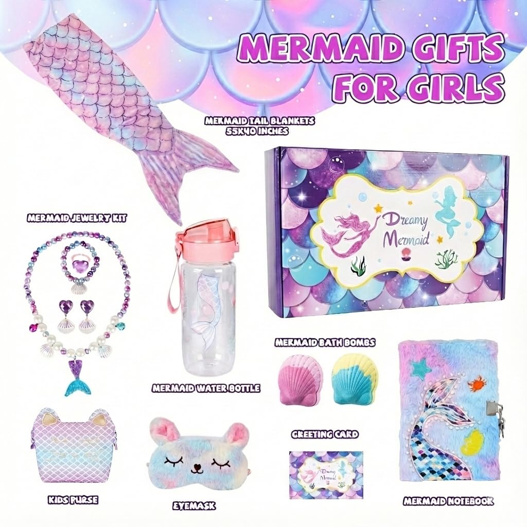ELSEULAR Mermaid jewelry kit with sparkling pieces for imaginative play.