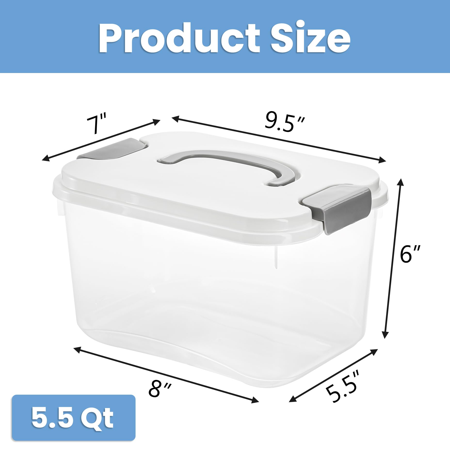 Elsjoy latch-closure bin seals out dust and moisture for clean contents.