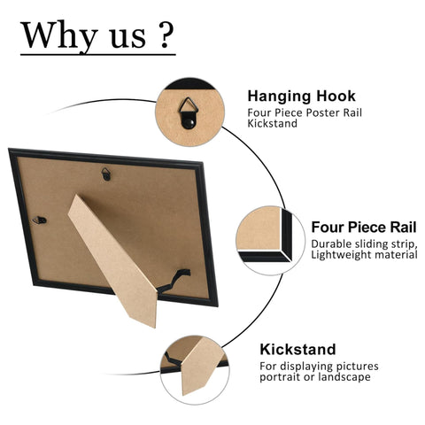 ELSKER&amp;HOME 11x14 frame pack easel back for tabletop setups.
