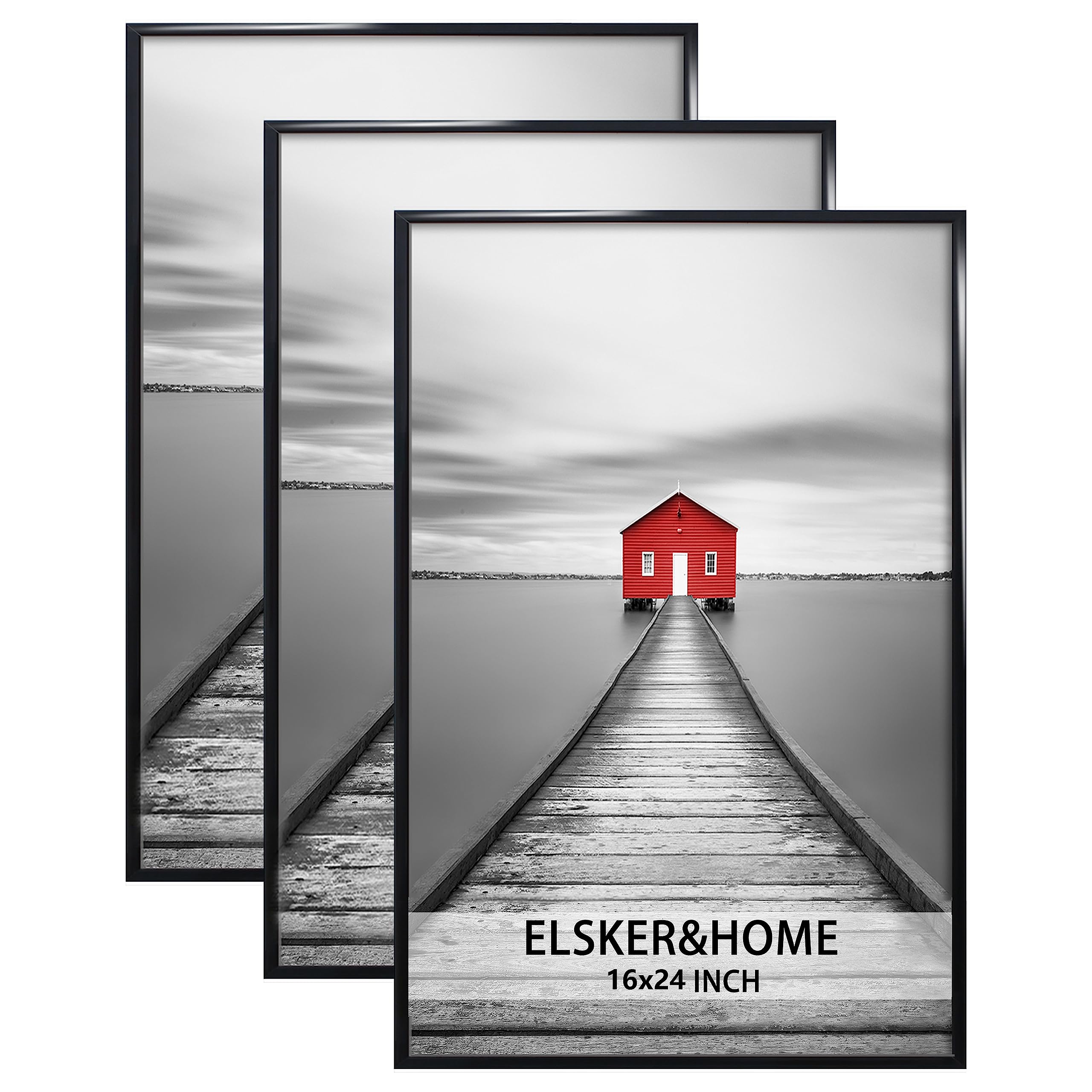 ELSKER&HOME 16x24 poster frame set, black, ready for wall display and versatile layouts