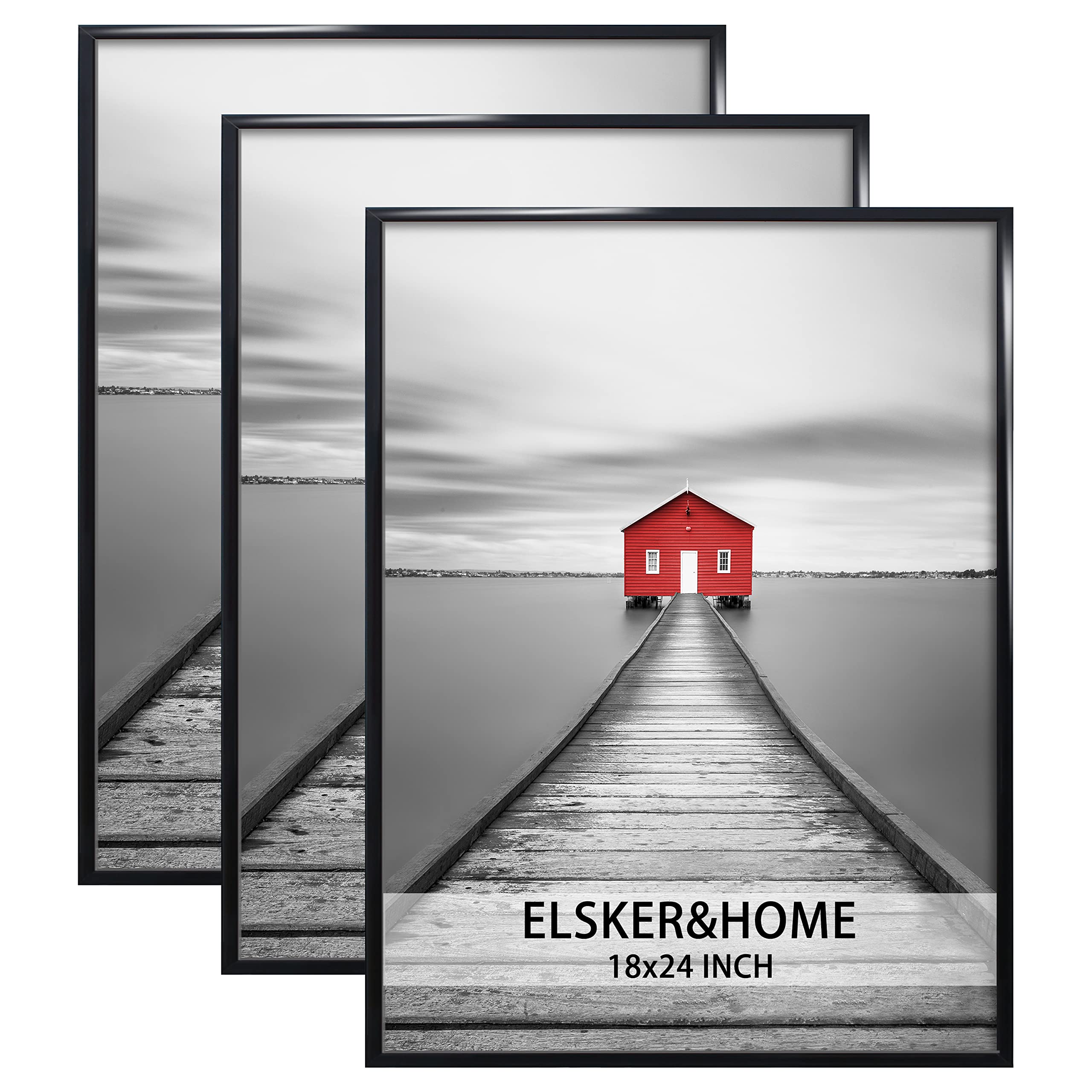 ELSKER&HOME 18x24 black frame front view for versatile wall display.