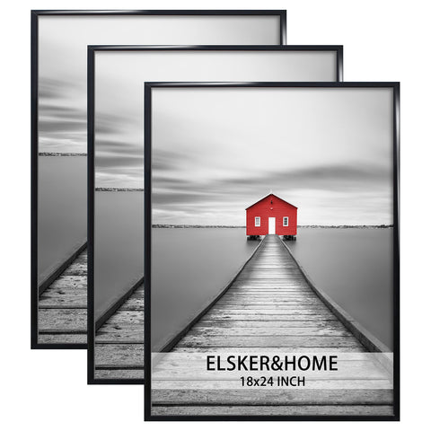 ELSKER&HOME 18x24 black frame front view for versatile wall display.