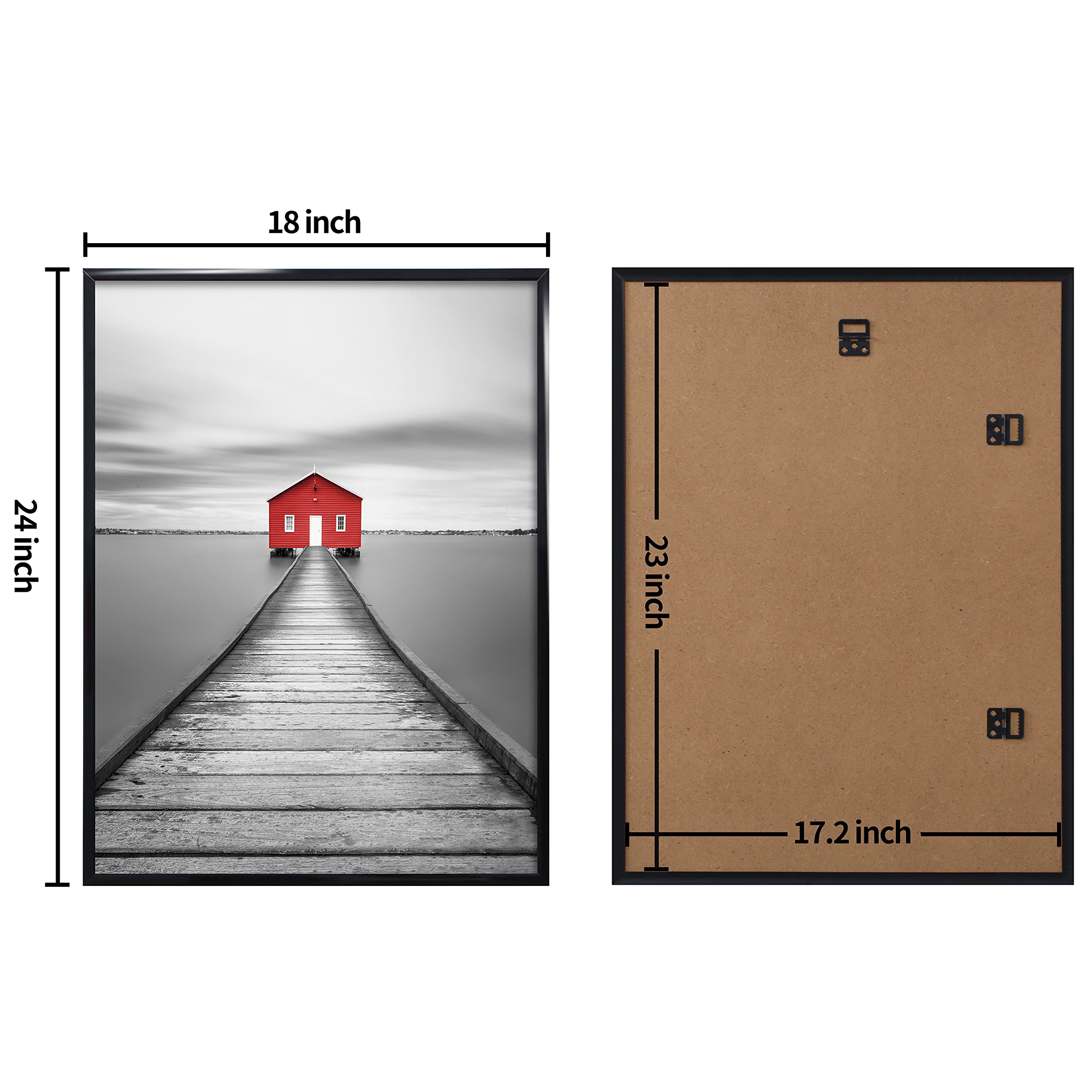 ELSKER&HOME 18x24 black frame rail system close-up shows sturdy construction.