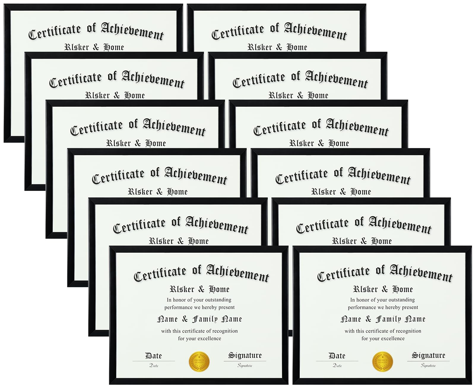 ELSKER&amp;HOME 8.5x11 black frame 12-pack for certificate display.