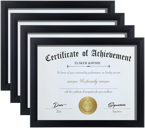 ELSKER&HOME 8.5x11 frame front view with black matte finish for clear certificate display