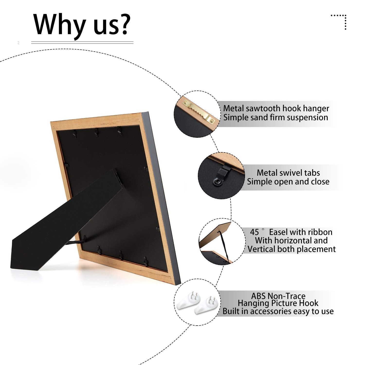 Desk display bracket enables horizontal or vertical placement.