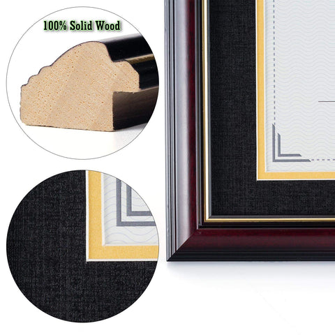 ELSER&HOME frame with black double mat and golden rim elevates presentation.