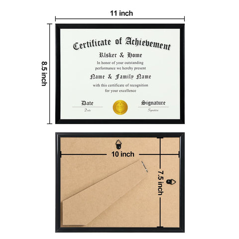 HD plexiglass protects certificates from dust and scratches.
