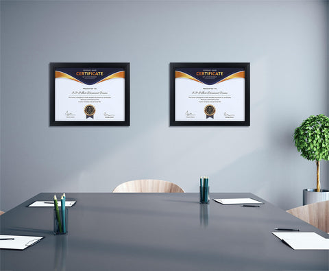 ELSKER&HOME semi-tempered glass front protects certificates from dust