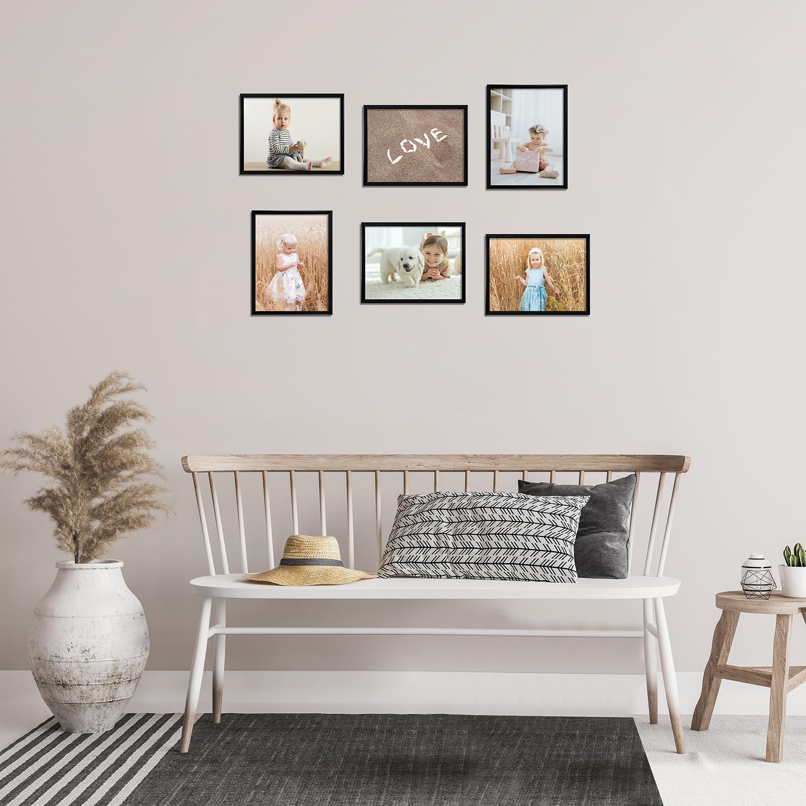 Tabletop display supported by back easel for desktop setups.
